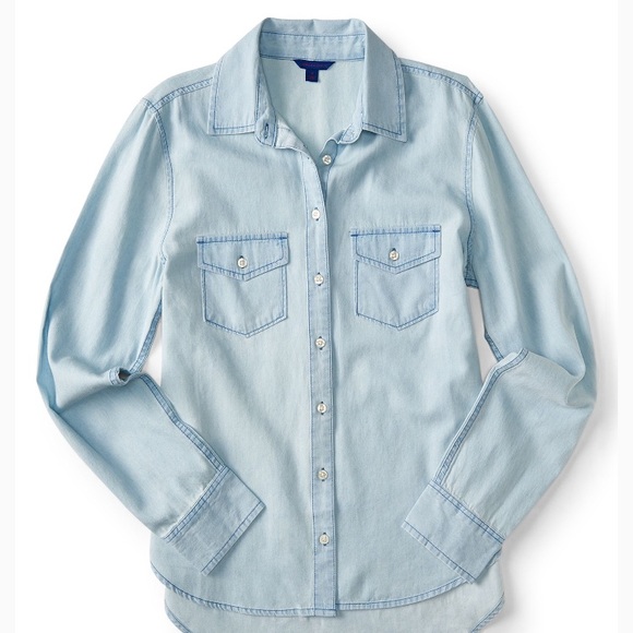 Aeropostale Tops - Aeropostale light wash denim jean shirt
